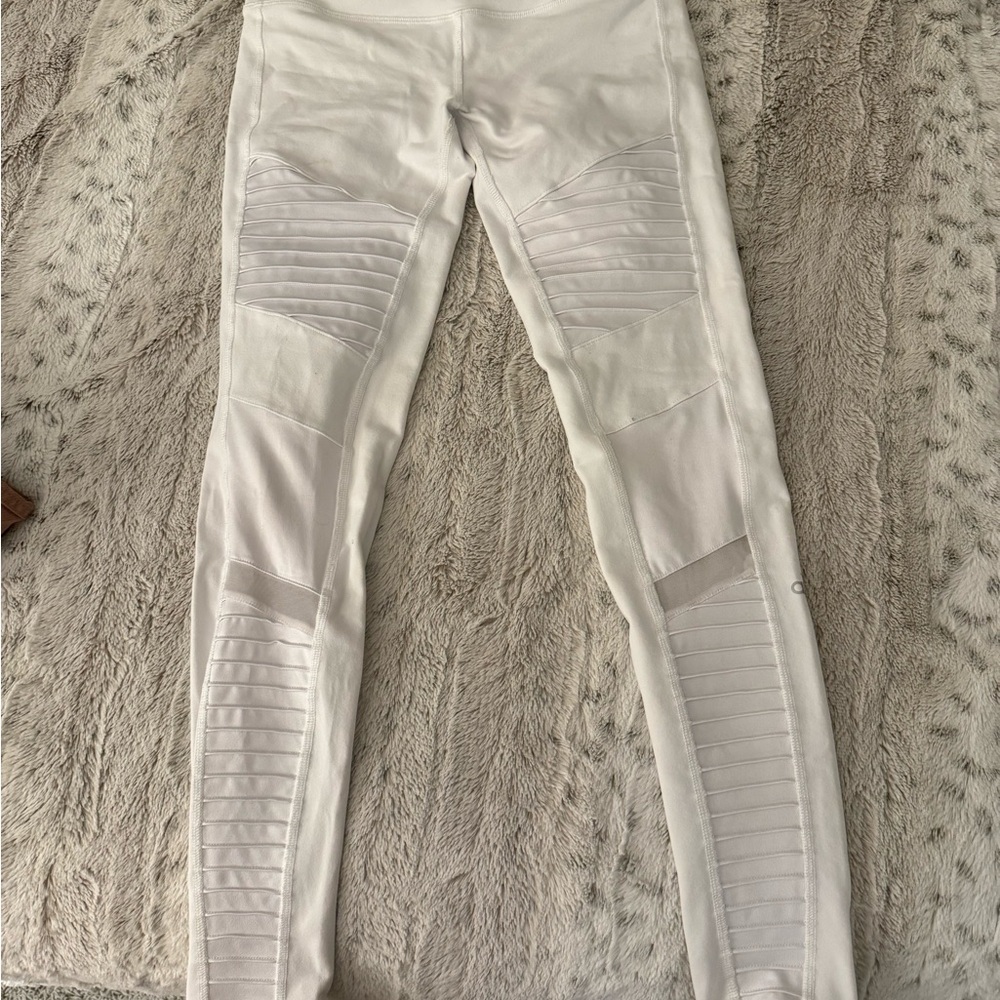 ALO Yoga White Moto Leggings